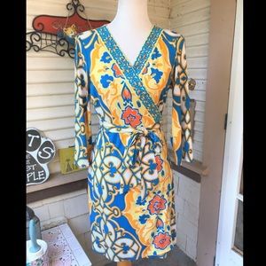 NWOT Hale Bob Moroccan Inspired Wrap Dress Sz L